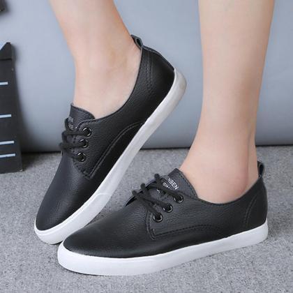Sneakers Women Casual Leather Lacing Zapatos