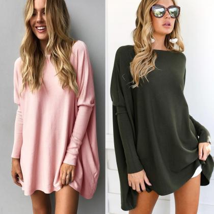 Autumn Winter Womens Loose Casual Long Sleeved..