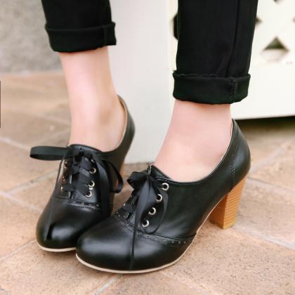 Women's Punk Pointed Toe Lace Up..