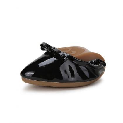 Pointed Toe Travel Ballet Flats Adorned With Tiny..