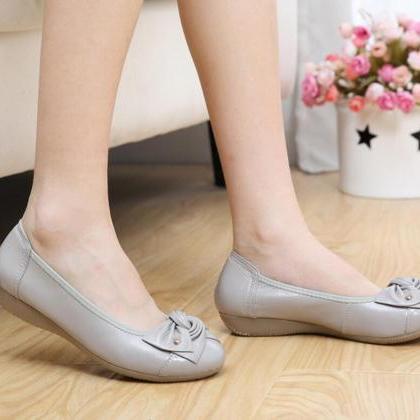 Women's Leather Leisure Flat Shoes