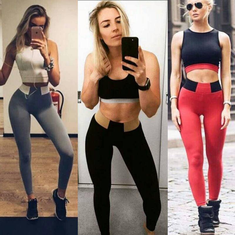 Womens Pure Color High Waist Yoga Sport Running Brethable Pants