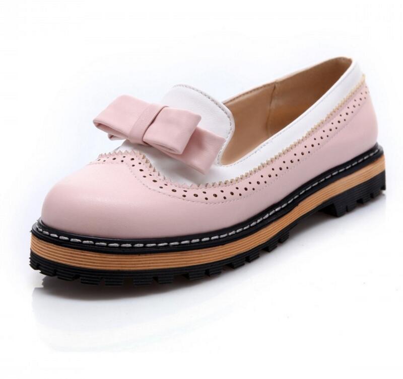 Women's Pure Color Round Toe Flat Shoes With Bowknot